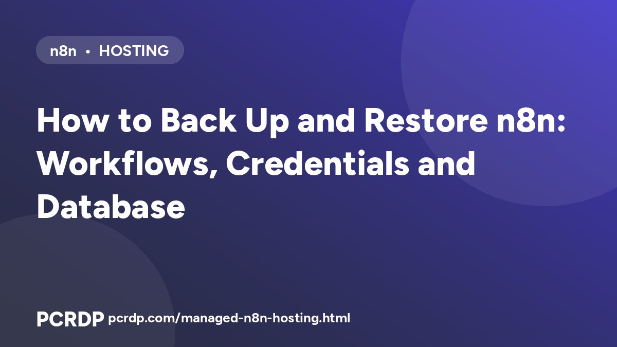 How to Back Up and Restore n8n: Workflows, Credentials and Database